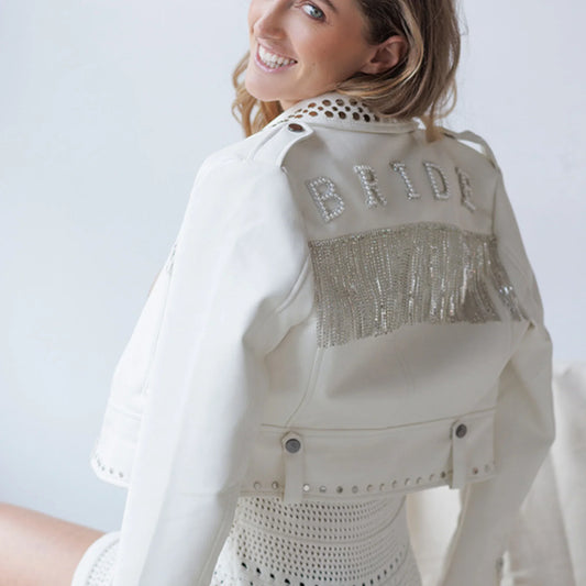 Bride Bling Deluxe – Chaqueta con Flecos y Cristales