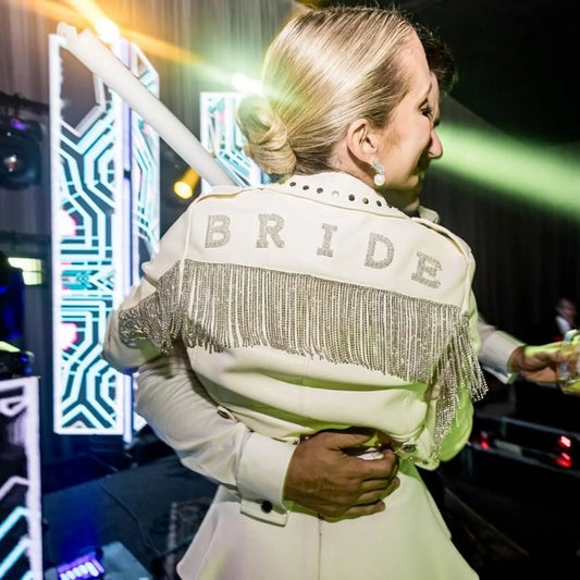 Bride Bling Deluxe – Chaqueta con Flecos y Cristales