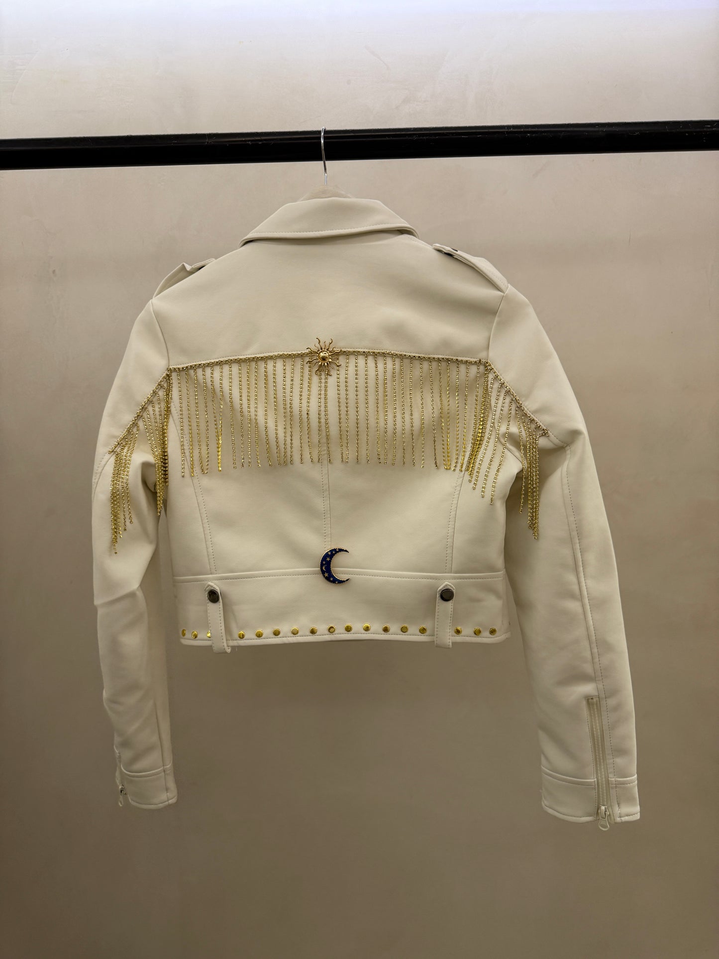 Bodas Oro – Chaqueta con Flecos de Cristal Dorado