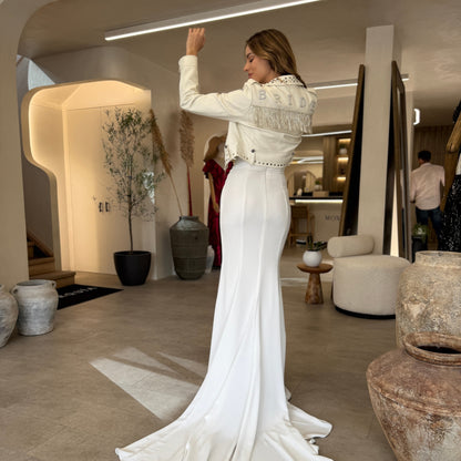 Bride Bling Deluxe – Chaqueta con Flecos y Cristales